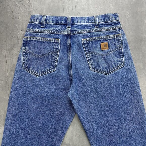 Carhartt B17 DST Relaxed Fit Jeans 33x30 Blue Denim Straight Leg Workwear - Picture 9 of 11